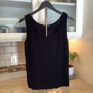 Peruvian Connection Black Tank Top Size Large Pima Cotton and Bamboo